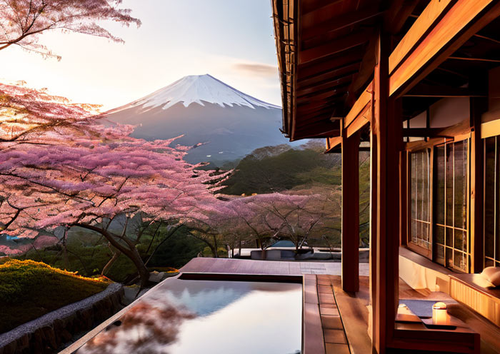 Moun Fuji Onsen AI Art Moun Fuji Onsen AI Art